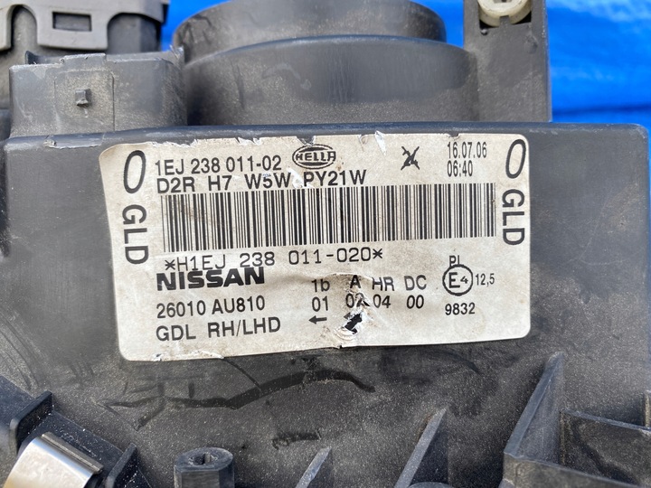 фото №8, Nissan primera p12 лампа передня правий перед ксенон європа 1ej238011-02