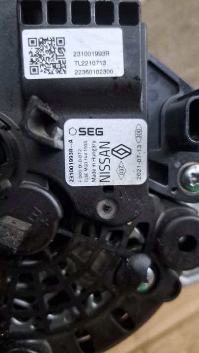 фото №3, Renault kangoo iv 1.3 tce генератор 231001993r