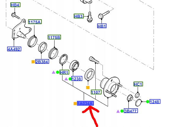 фото №1, Ступица подшипник колёса зад ford focus mk1 1998-
