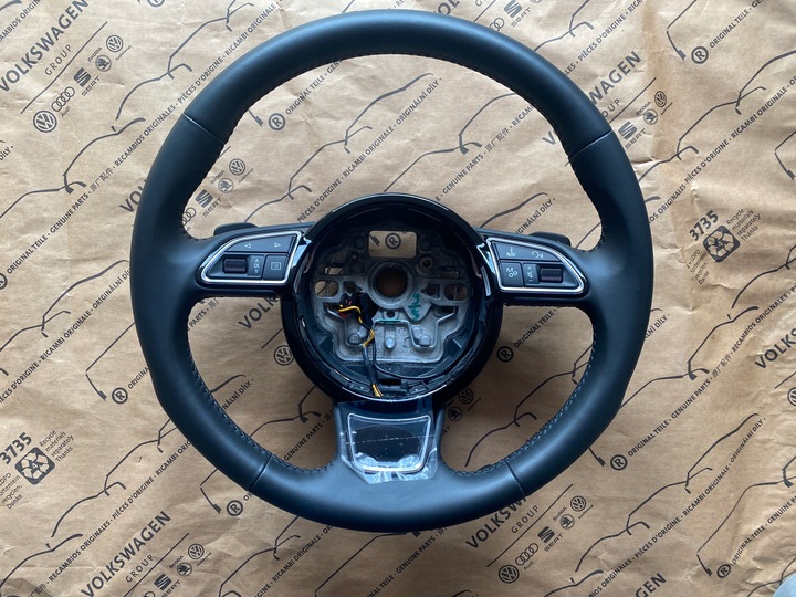 фото №11, Audi a8 d4 4h рестайлінг кермо шкіряний з підігрівом пелюстки 4h0419091af