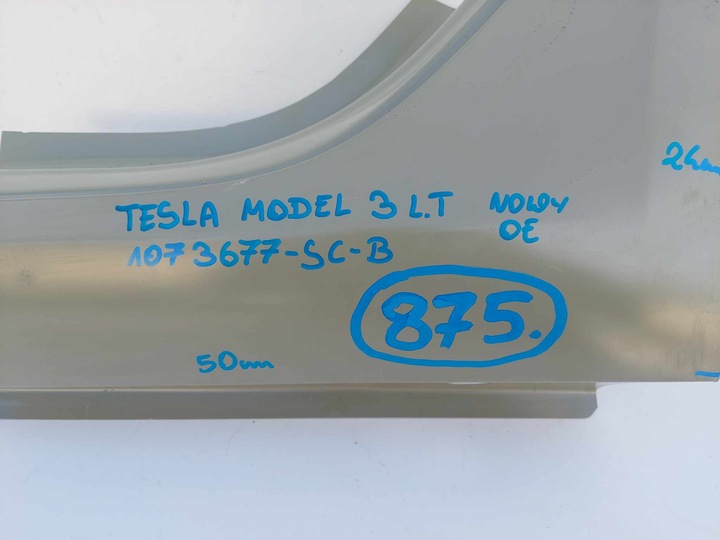 фото №3, Tesla модель 3 порог левый зад задний спуск новое оригинальный номер