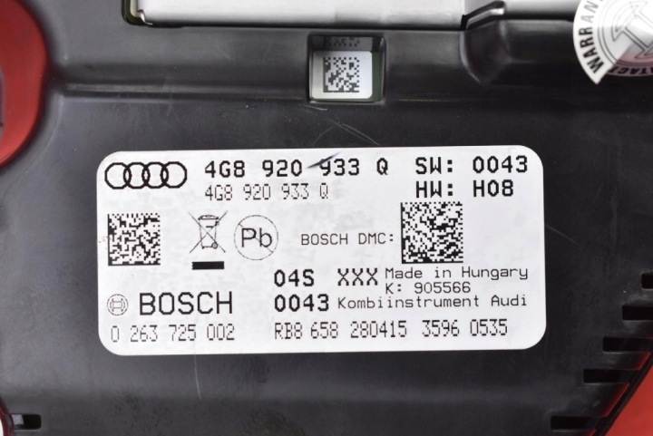 фото №6, Панель приборов eu 4g8920933q audi a6 c7 2.0 tdi 190 km рестайлинг 14-20
