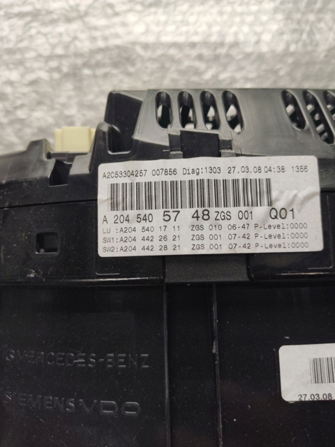 фото №6, Mercedes w204 спідометр  прилади 1.8 kompreso amg line