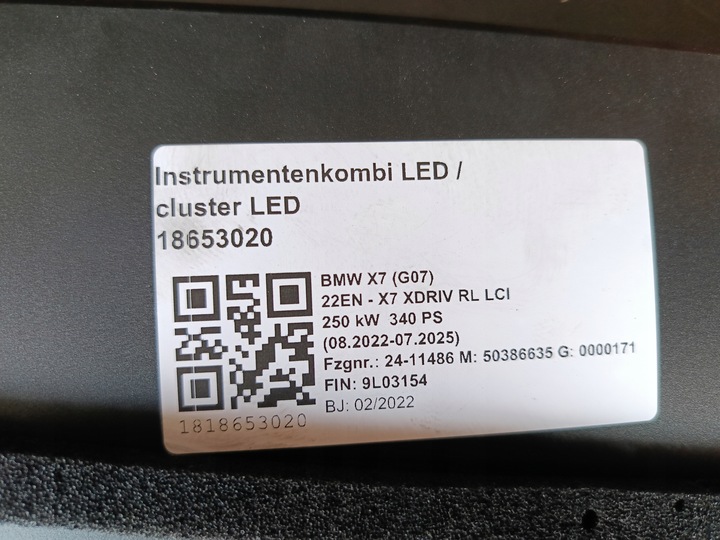 фото №6, Екран дисплей монітор bmw 5a5a621 5a93257 g05 g07 g09 англієць jak новий