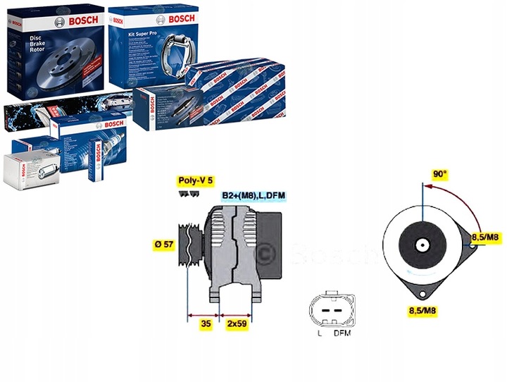 фото №1, Bosch генератор 03d903025e 03d903025j