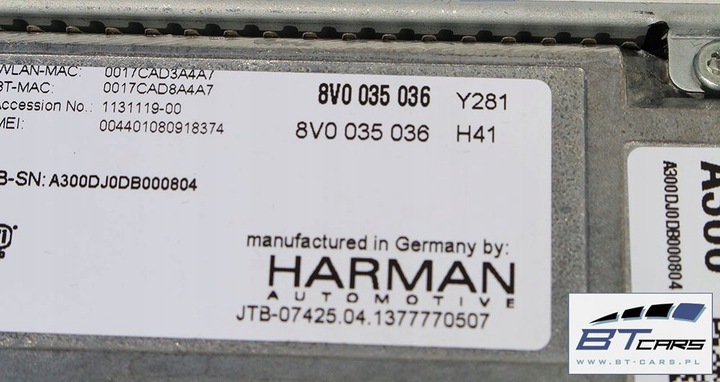 фото №7, Audi a3 набір mmi 3g+ монітор зчитувач mib панель 8v0035036 8v0919604a 8v091
