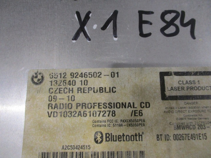 фото №5, Радіо радіопрогравач cd блютуз bmw x1 e84 9246502 13264010