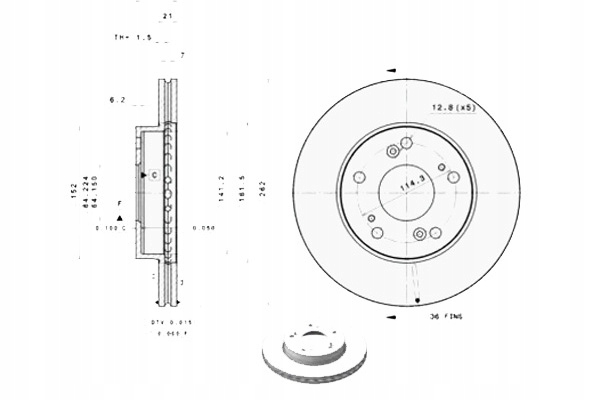 фото №2, Диски тормозные 2szt. honda civic vii civic viii