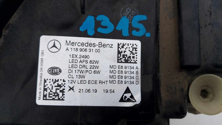 фото №12, Mercedes cla w118 фара ліва перед передня multibeam 1315