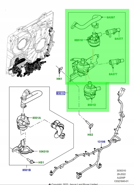 фото №10, Нове оригінальні каркас насоси охолодження води new defender l663 lr176657