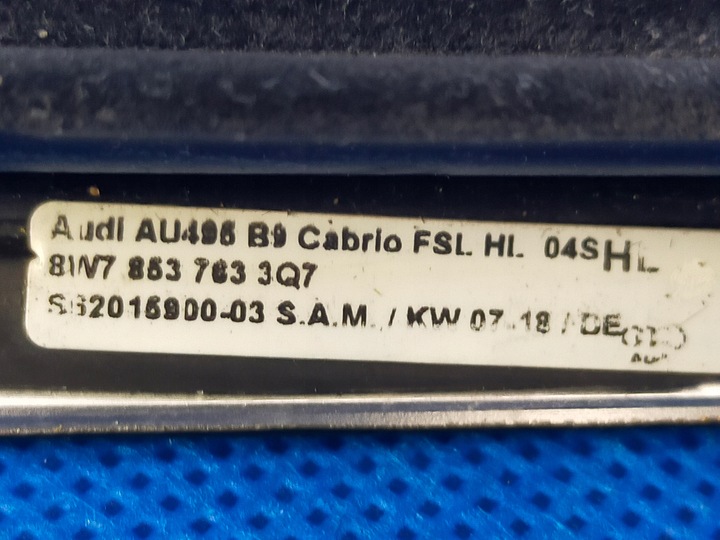 фото №7, Audi a5 f5 cabrio планка стёкла зад левый пианино 18r 8w7853763