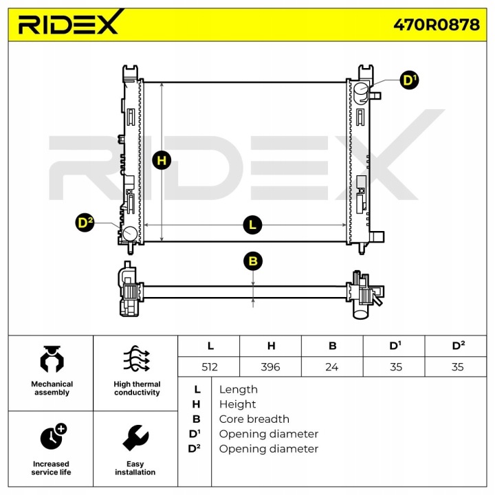 фото №9, Радіатор основний  ridex 470r0878 do renault clio v хетчбек bf captur