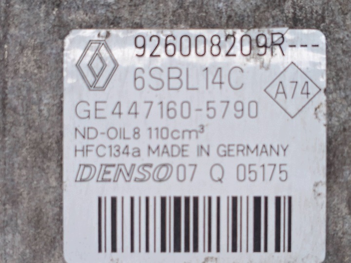 фото №10, Renault megane iii 1.5 dci 2009+ компресор кондиціонера 926008209