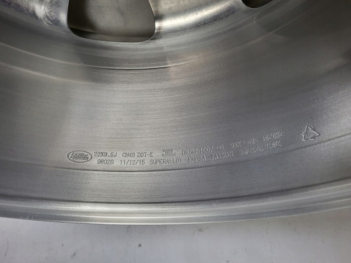 фото №12, Алюминиевый диск land rover oem номер range rover 9.5" x 22" 5x120 et 49