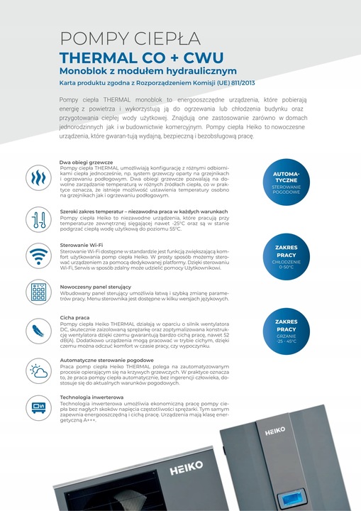 фото №10, Насос тепло thermal 12 моноблок heiko promocja