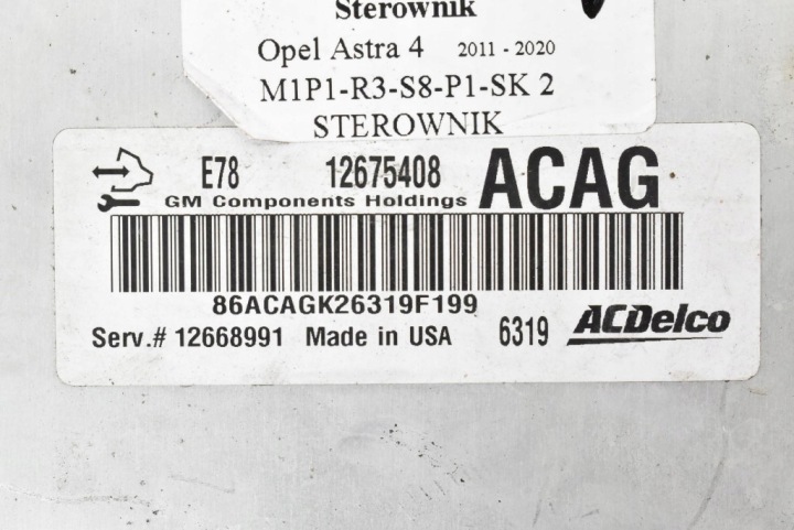 фото №11, Блок керування двигуном (ecu) 12675408 acag 12668991 opel astra 4 iv j 1.4 turbo 140 km