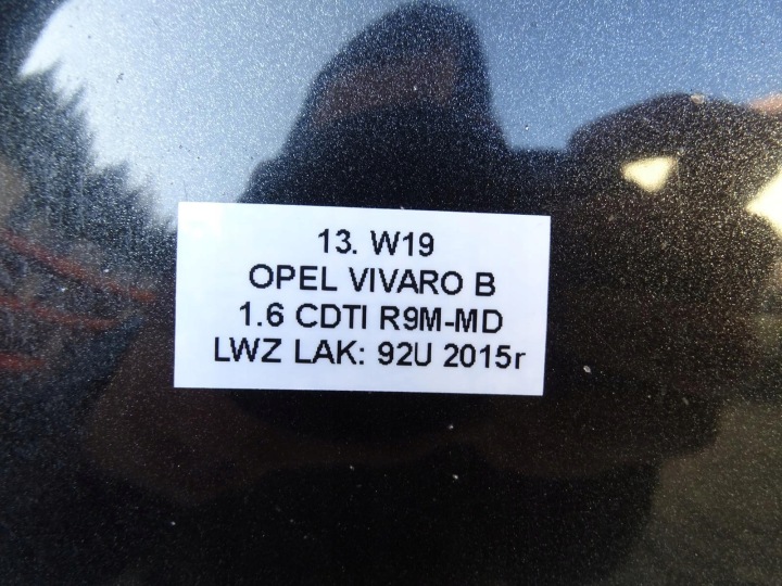 фото №13, Капот кришка двигуна перед лак 92u opel vivaro b talento nv300