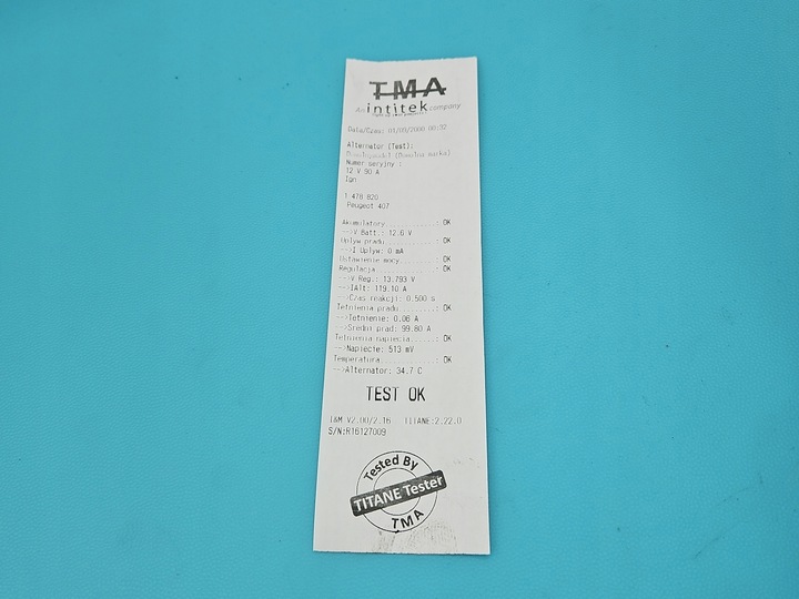 фото №7, Тест генератор peugeot 407 9642880180 cl9 1.8 16v