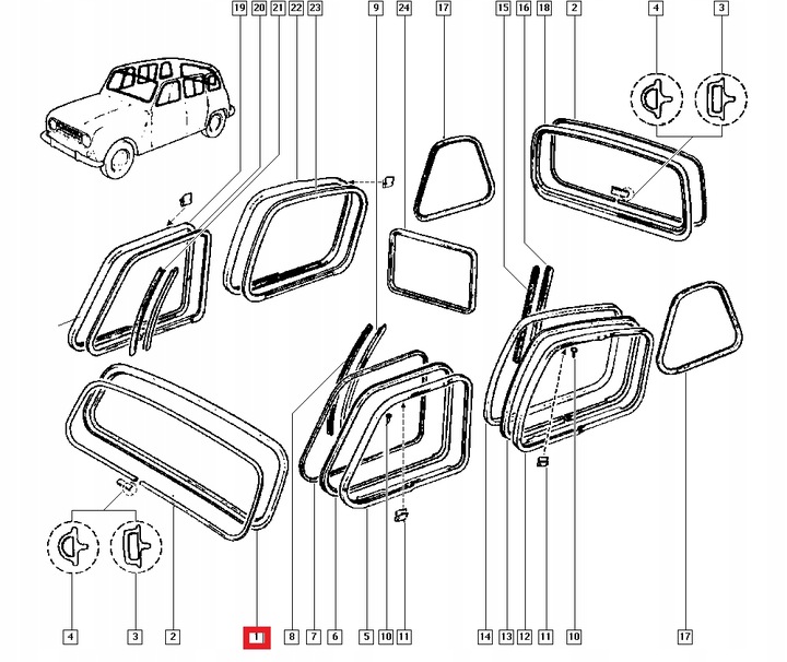 фото №7, Прокладка стёкла renault 4 7700656274
