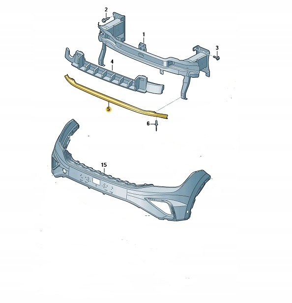 фото №7, Балка нижняя поперечина бампера перед vw tiguan ii рестайлинг 2020- 5na807651f