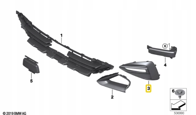 фото №10, Bmw 2 gran купе f44 передняя правая решётка 51118491644