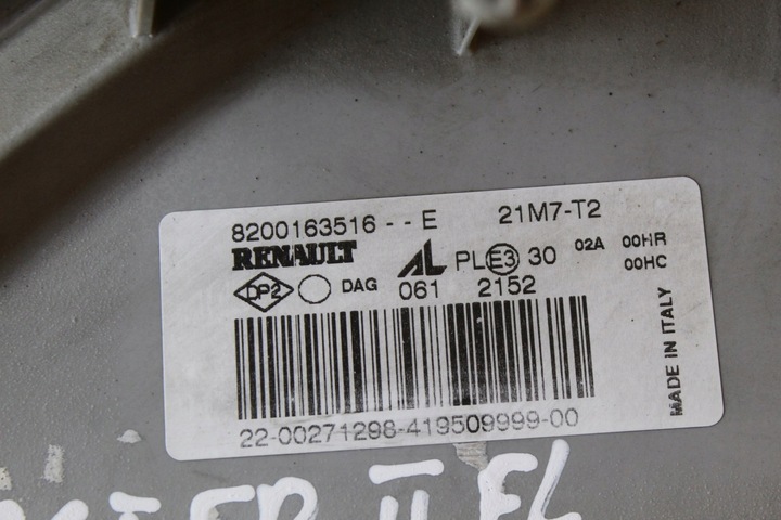 фото №12, Лампа лівий перед передня renault master ii fl 8200163516e