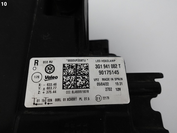 фото №11, Vw passat b8 3g1 рестайлинг 19-23 лампа полный led iq.light правая eu