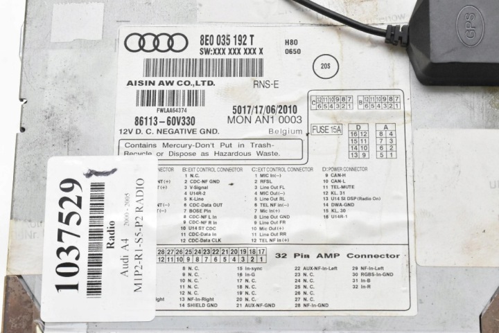 фото №6, Магнитола автомагнитола (радио, проигрыватель) cd навигация 8e0035192t audi a4 b6 00-05