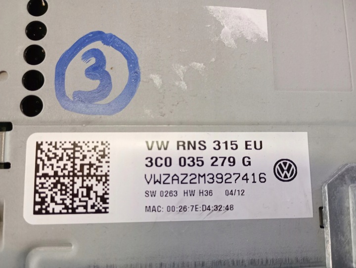 фото №12, Радіо cd навігація vw passat tiguan golf touran 3c8035279c rns 315 + код
