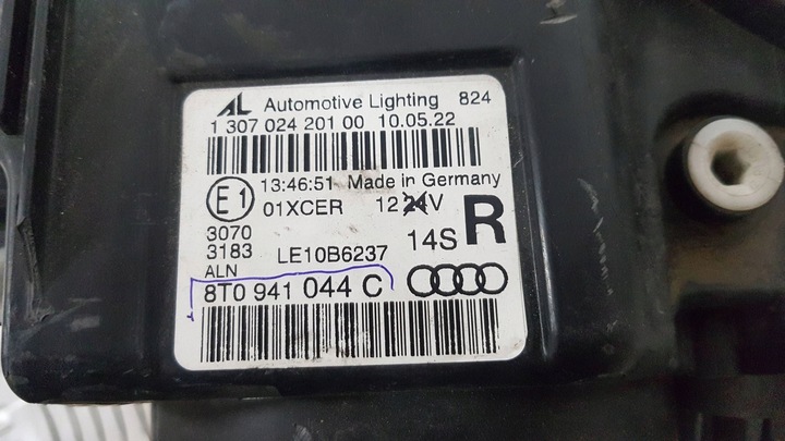 фото №7, Audi a5 8t0 11-17 рестайлінг лампа праві перед передня bi ксенон eu