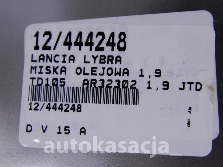 фото №6, Lancia lybra поддон масла масляная 1,9jtd ar32302