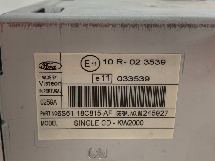 фото №6, Магнитола ford focus mk2 c-max одинарный cd-kw2000 023539