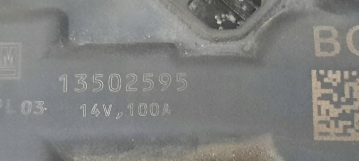 фото №4, Генератор astra j 1,6 zafira c 1,8 aveo 1,6 cruze 1,6 1,8 13502595 100a