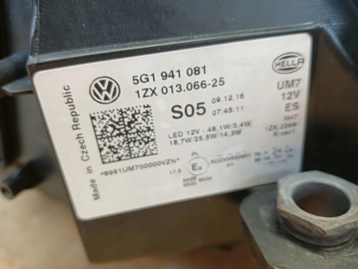 фото №8, Лампа левая vw golf vii рестайлинг r-line полный led