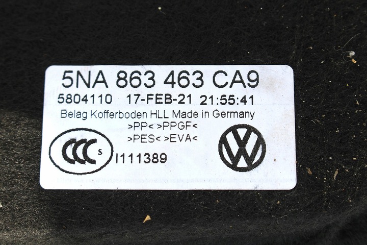 фото №7, Vw tiguan ii ковёр пол багажника 5na863463 ca9 - чёрный 5na 863 463 wyk