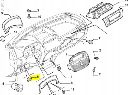 фото №8, Блок кріпильний панель приладів роздавальна fiat punto оригінальний номер 46559029