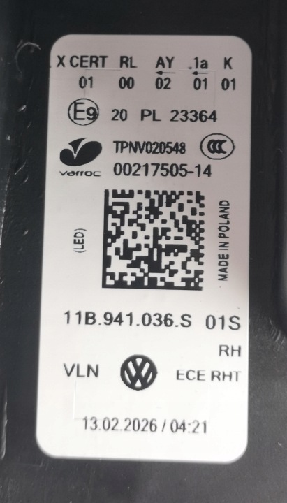 фото №11, Фара передняя полный led правая перед vw id.4 11b941036s новый оригинальная запчасть