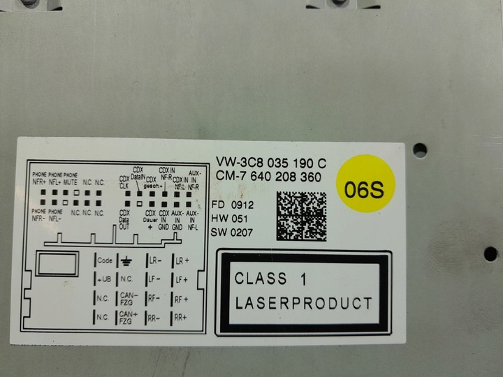 фото №10, Vw passat b7 радио cd навигация 3c8035190c