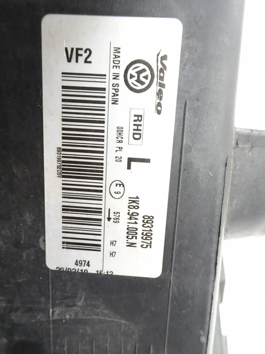 фото №10, Лампа левый перед vw scirocco англичанин