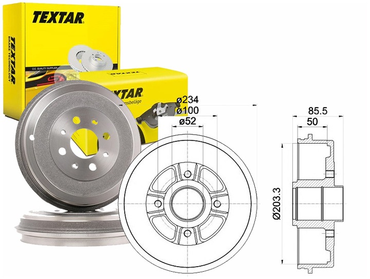 фото №1, Барабани гальмівні renault зад laguna 93-01 textar
