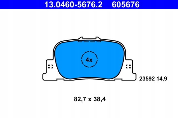 фото №2, 13.0460-5676 ate гальмівні колодки гальма toyota prius 04-0
