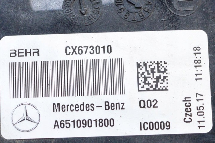 фото №7, Mercedes-benz c w205 220d радиаторов интеркулер a6510901800 125kw 2017