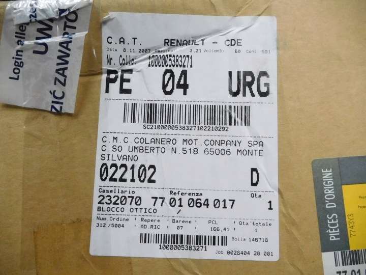 фото №10, Фара правое перед renault megane ii oem номер 7701064017