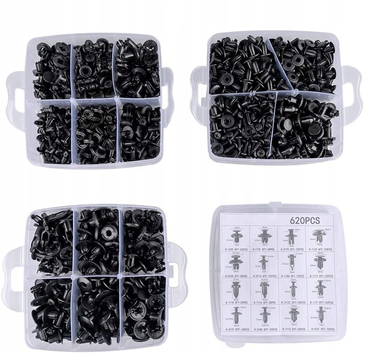 фото №7, Кліпси застібки кліпси автомобільні 620 szt оббивка