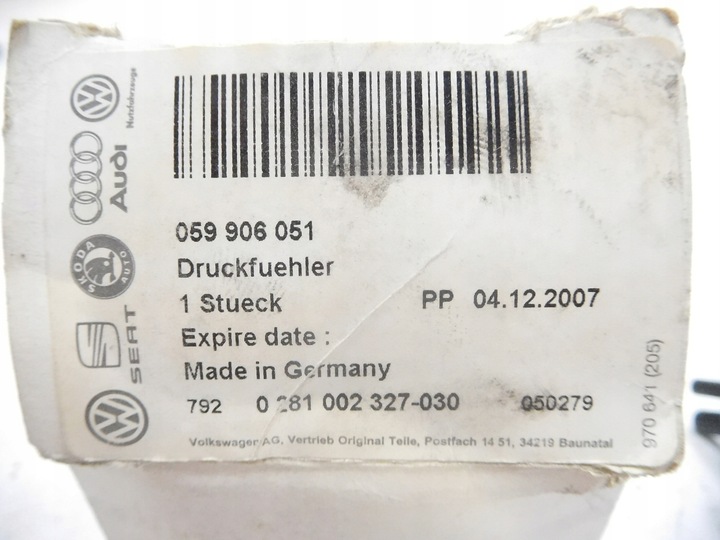 фото №6, Датчик тиску вихлопних газів audi a8 d2 оригінальний номер 59906051