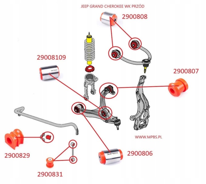 фото №6, Комплект tulei подвески jeep gc - mpbs: 2900801