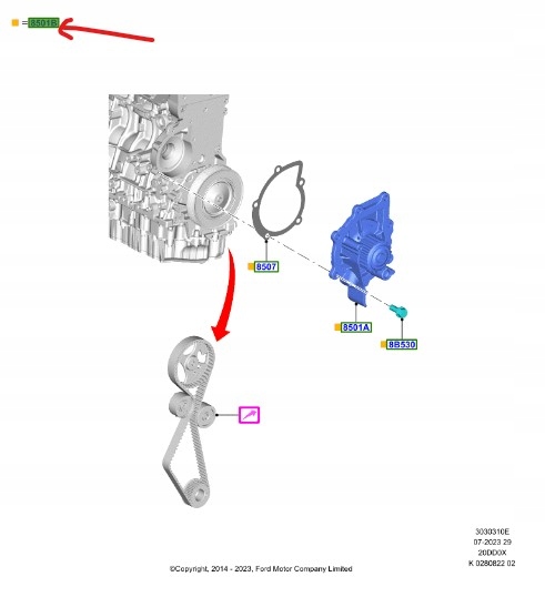 фото №1, Насос водяная 2.0 2.2 tdci ford c-max mk2 edge kuga mk2 mondeo mk4 mk5 s-max