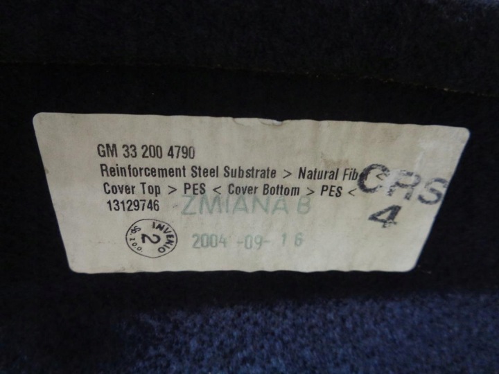 фото №7, Полка багажника зад багажника opel astra h iii hb 5d 04- 13129746