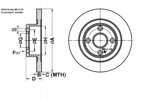 фото №2, Ate диски тормозные 2szt mazda 323 f vi 1.9 16v