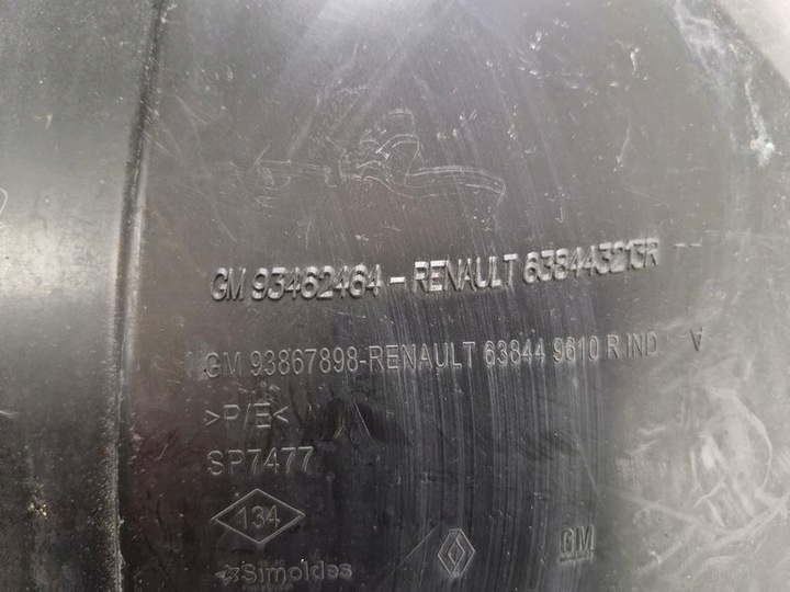 фото №9, Renault trafic 3 iii vivaro b подкрылок правый перед правые передние комплект